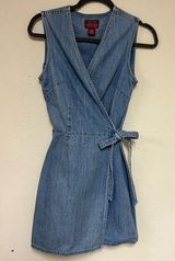 Vintage Limited Jeans Denim wrap dress Size Small Blue Photo 0