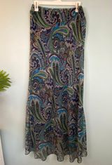 New York & Co. Blue Green Paisley Print Maxi Skirt  Photo 0