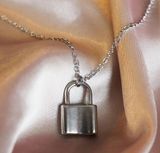 Boutique Cool Silver Lock Necklace Photo 0