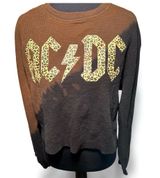 AC/DC Leopard Print Brown and Black Thermal Crop Top Photo 0