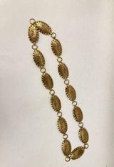 Unique Vintage *Vintage Gold Tone Metal Linked Hip Belt Asian Boats On Water Photo 0