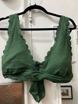 waffle knit green bikini top Photo 0