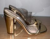 Arianna Gold and Clear Metallic High Heel Sandals Women’s Size 8 Photo 0