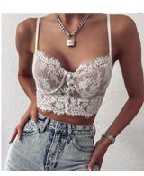 White Fox Boutique White Crop Top Size XS Photo 0