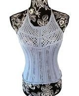 Almost Famous  Knit Tank Top Woven Crochet Macrame Photo 0