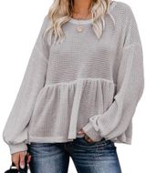 Peplum Top Gray Size M Photo 0