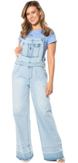 Juicy Couture Light Indigo Wide Leg Overalls with Release Hem New! Photo 0