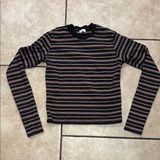 Brandy Melville John Galt Colorful Striped Long Sleeve Cotton Tee Photo 0