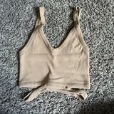 Cropped Cut Out Tank Top Seamless Tan Photo 0