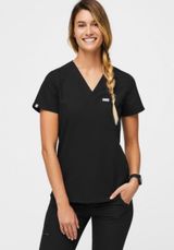 FIGS - Catarina One-Pocket Scrub Top Black Nurse Doctor Uniform Medical Photo 0