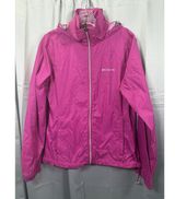 Columbia Jacket Womens Medium Pink Hooded Full Zip Windbreaker Rain Coat Outdoor Photo 0