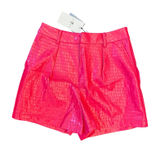 NWT 7 For All Mankind Shorts Womens Faux Patent Leather Crocodile Pink Size S Photo 0