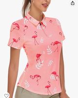 Flamingo Pink  Womens Golf Shirt Photo 0