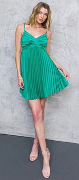 If You Pleats Satin Mini Dress Photo 0