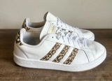 ADIDAS Grand Court White and Leopard Print Women's Shoe Size 8.5 SKU#241136 Photo 0