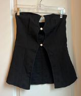 Black Cut Out/ Open Front Beaded Tube Top Photo 0