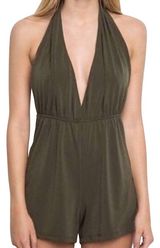Halter Olive Romper Photo 0