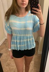Simply Southern Tye-dye Ruffled Blouse Photo 0