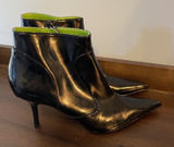 Steve Madden Ankle Boots “Clash” Black Patent Pointed Toe Witchy Goth Women’s 7 Photo 0