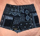 Ecote Blue Embroidered Shorts Photo 0