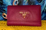 Violet Saffiano Leather Trifold Key Carrier Case Photo 0