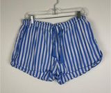 Lake Pajama Blue Straiped Nautical Costal Tie Waist Pajama Shorts Women’s Sz S Photo 0