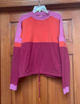 Orange Pink Colorblock Pullover Photo 0