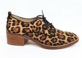 Louise et Cie  Cheetah Leopard Print Cow Hair Lace Up Shoes Size 7M/ 37 1/2 Photo 0