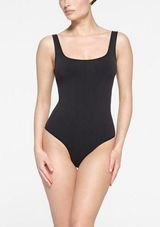 Skims Soft Smoothing Seamless Thong Black Sleeveless Tank Bodysuit Top Size L/XL Photo 0