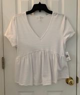 Planet Gold White Tshirt Blouse Photo 0