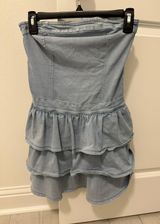 Boutique Denim Ruffle Dress Photo 0