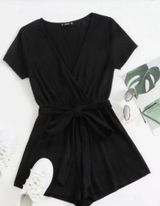 SheIn Ribbed Black Romper Photo 0