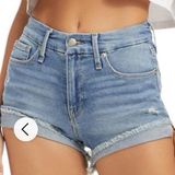 Good American Good Curve High Waist Denim Jean Shorts Size 4/27 Photo 0