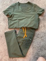 FIGS Dark Olive  Scrub Set Photo 0