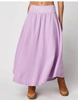NWOT Free People Lotus Embroidered Mid Rise Maxi Skirt Size S Boho Flowy Photo 0