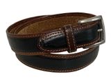 Johnston & Murphy Black and Brown Leather Belt Photo 0