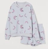 H&M  Pajama Sweatshirt light blue and bananas Photo 0