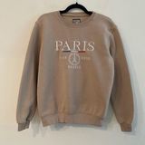 Paris France Crewneck M Beige Tan Size M Photo 0