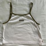 Levi's New without tags  White and Green Cropped Tank Top Photo 0