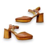 Lucky Brand Rheyme Chestnut‎ Brown Chunky Heel Pumps Women’s Size 9.5 Fall Vibes Photo 0