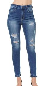 Wax Jean Butt I Love You Distressed Skinny Jeans  Photo 0