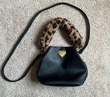 Betsey Johnson Luv Betsey Vegan Leather Small Black Crossbody Bucket Bag Photo 0