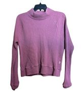 The North Face Top Womens Small Pink Thermal Waffle Knit Textured Cowl Blouse Photo 0