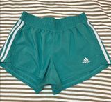 Green Athletic Shorts with Elastic Waistband Photo 0