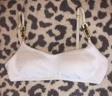 Trina Turk White Bikini Top With Gold Chain Detailing Photo 0