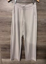 Athleta sweatpants lounge pants cream Neutral flare legs string pockets small Photo 0
