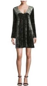 NWT ANA Dark Green Velvet Bell Sleeve Shift Dress winter Christmas holiday party Photo 0