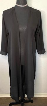 Dressy Black sheer duster with side slits Photo 0