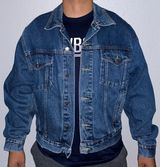 Hero Vintage Dark Wash Streetwear Jean Jacket Size Medium Photo 0