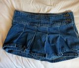 L.E.I Blue Jean Pleated Mini Skirt Photo 0